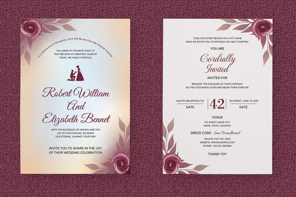 Wedding Invitation Card Template, a Card Template by MightyDesign (Photo 2 of 7)