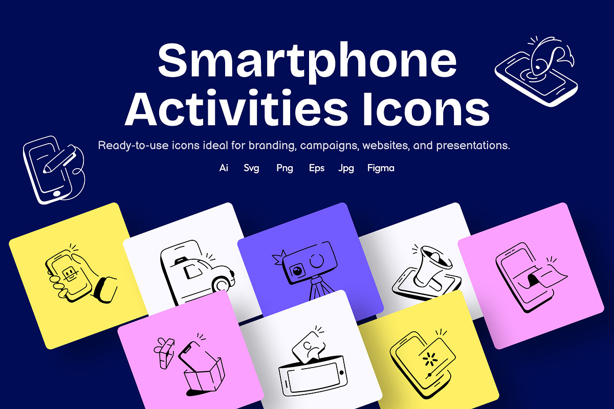 Smartphone Activities Icons, an Outline Icon by Vectors Market (Photo 1 of 7)