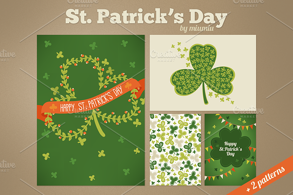 St. Patrick's Day cards and patterns preview 3