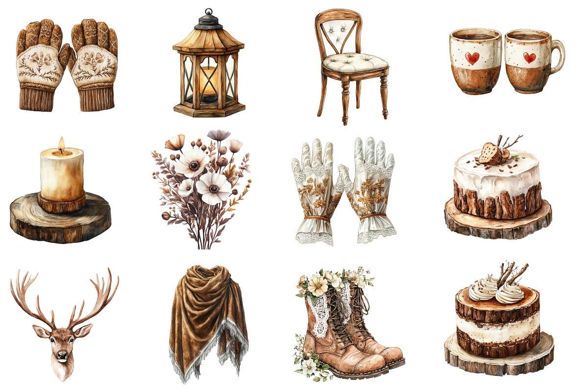 Nordic Wedding Day Clipart, an Illustration by Designworld (Photo 2 of 5)