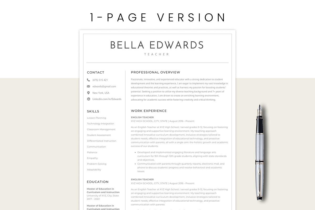 Clean, Simple, Minimalist Resume, a Resume Template by MondaySpark (Photo 4 of 7)