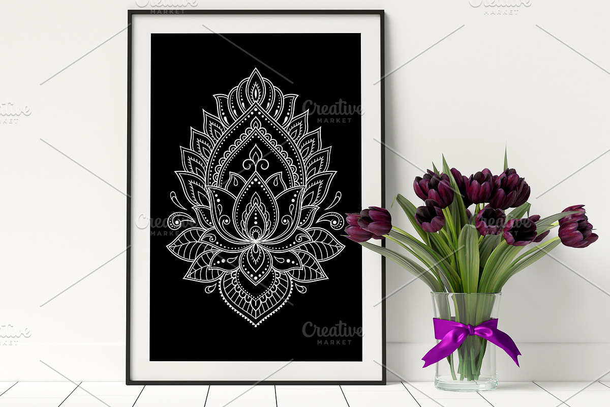 Mandala and Lotus flowers, an Illustration by Katika Shop (Photo 4 of 6)
