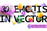 3D Emojis in Vector (20 Icons), an Emoji Icon by Cosmic Store (Thumbnail 1 of 5)