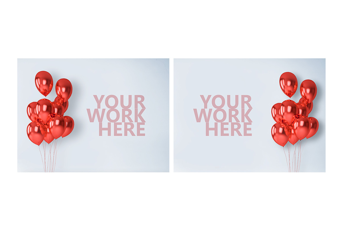 11 new PSD mockups with balloons, a Print Template by Radmila (Photo 4 of 4)