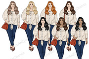 Natural Girls Clipart, a Person Illustration by GlamArtZhanna (Thumbnail 3 of 4)