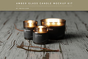 Amber Glass Candle Mockup Kit, a Merchandise Mockup by pmvch (Thumbnail 1 of 27)