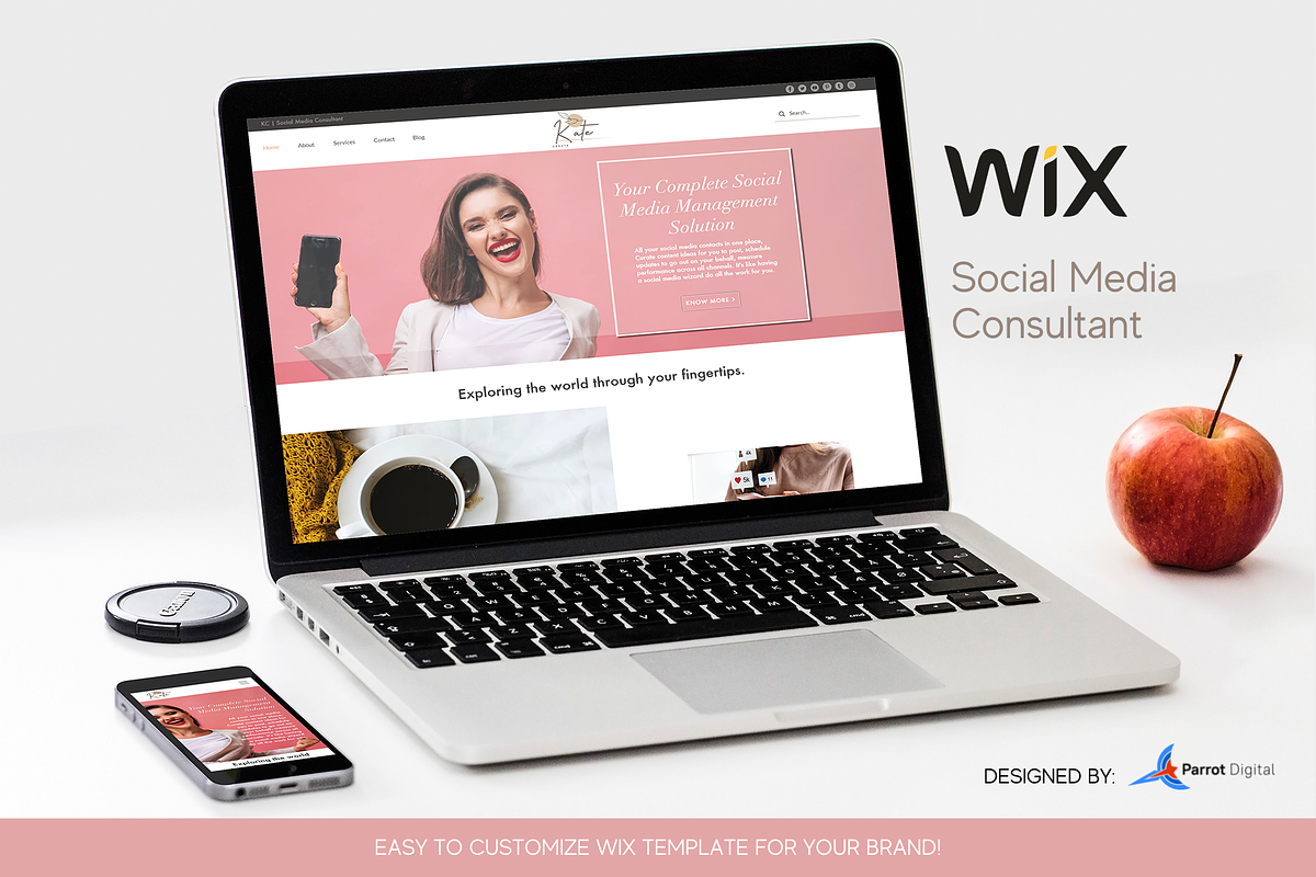 Social Media Consultant Wix Website, a Shopify Template by Parrot Designs (Photo 1 of 4)