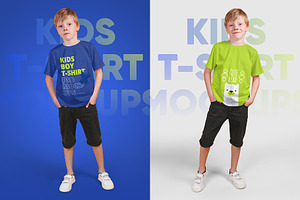 Kids Boy T-Shirt PSD Mockups Vol5