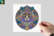 Mandala V2 | Boho Cat Vector Art, an Illustration by pixaroma (Thumbnail 5 of 10)