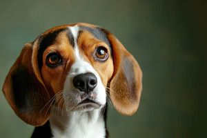Close up portrait of a Beagle dog with expressive eyes and flopp, an Animal Photo by José Manuel Gelpi