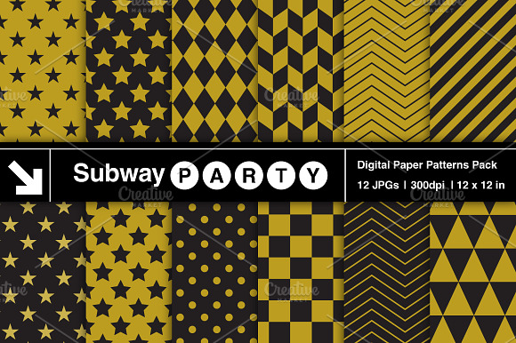 Gold & Black Geometric Papers preview 2
