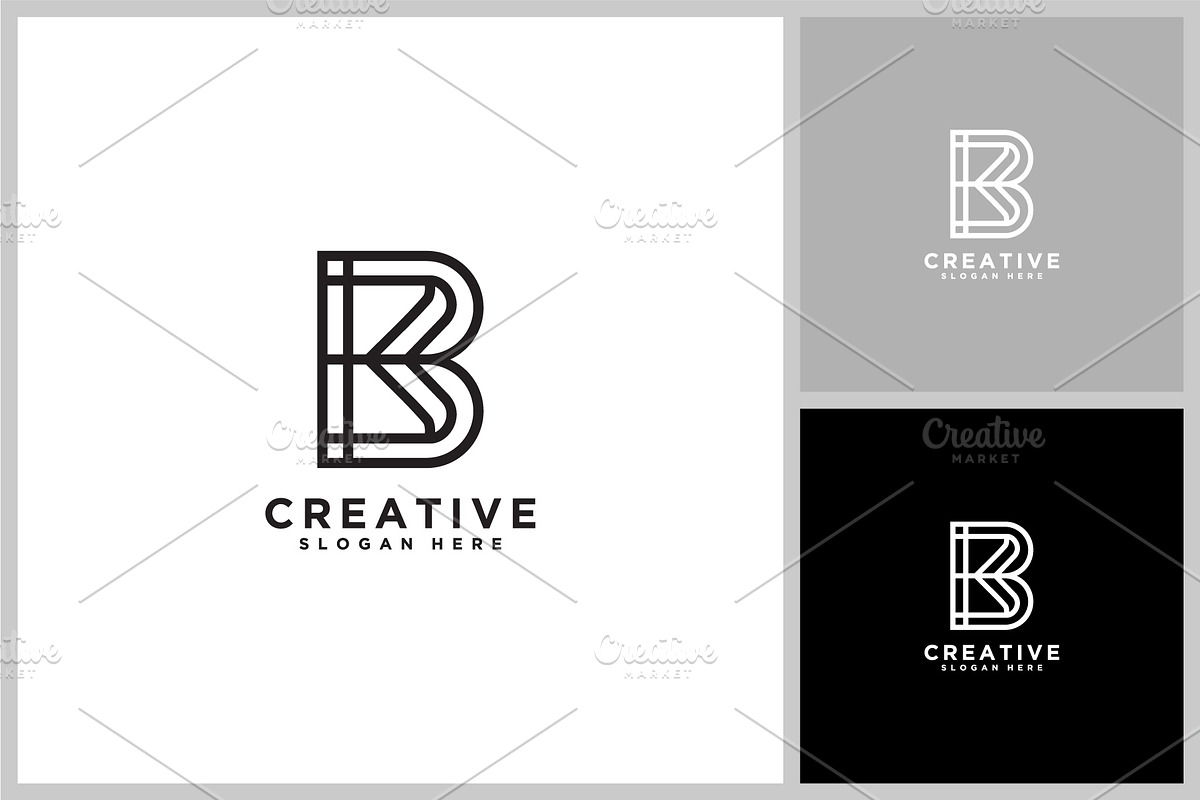 Letter b line logo design, a Branding & Logo Template by quadrazo