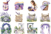 Wild Lavender Watercolor Clipart Set, an Illustration by DreamCafeArt (Thumbnail 5 of 8)