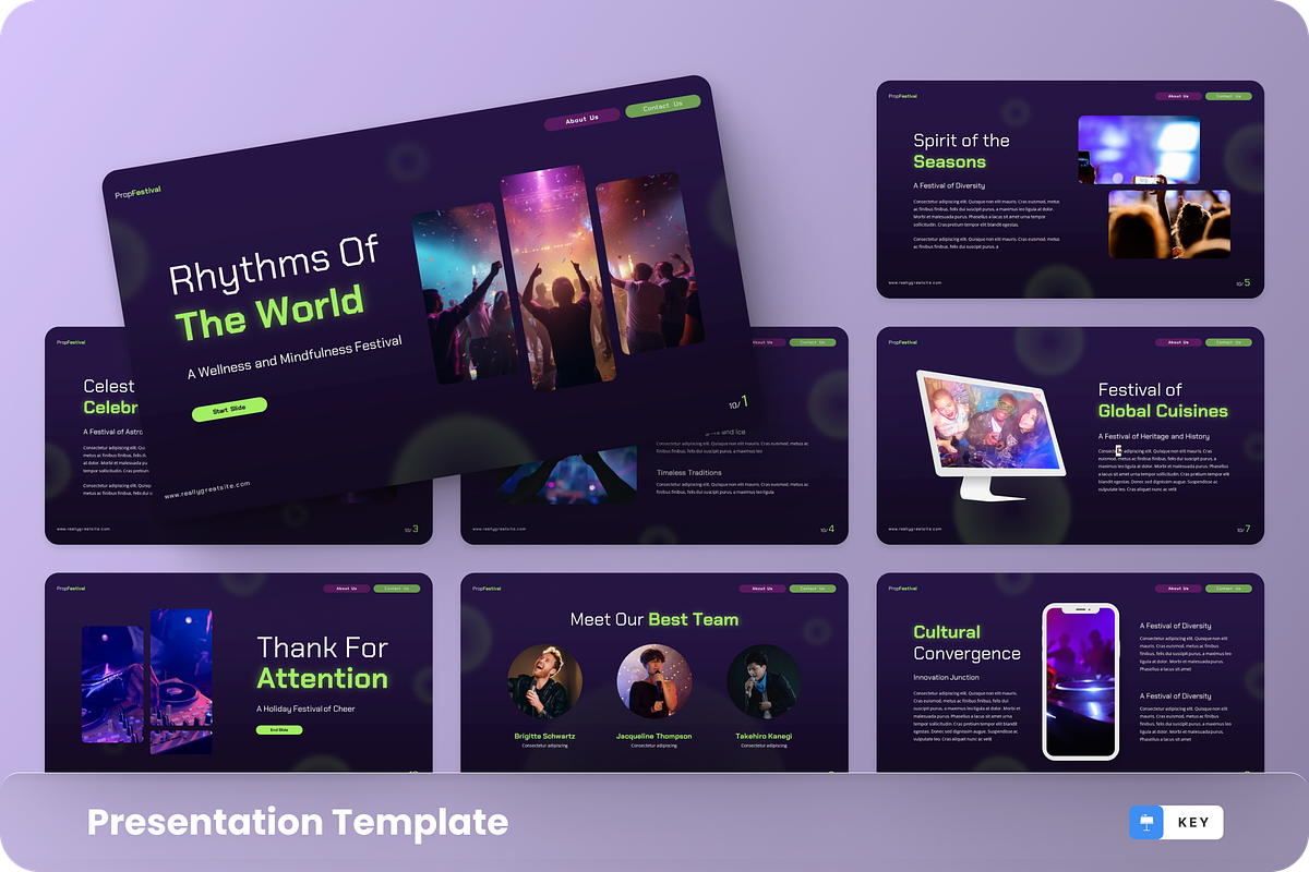 Proposal Festival Keynote Template, a Presentation Template by GraphauseProject (Photo 1 of 6)