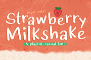Strawberry Milkshake Font, a Sans Serif Font by Quirky Queen Media (Thumbnail 1 of 6)