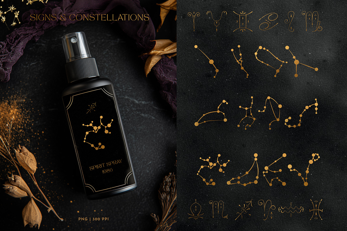 Gold Celestial Graphics Astrology, an Object Graphic by Under My Cozy Roof (Photo 4 of 16)