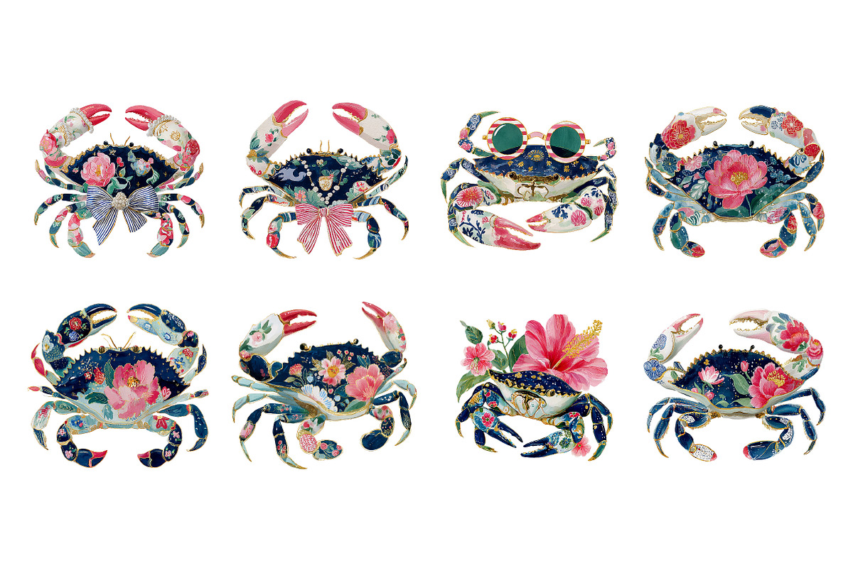 Preppy Summer Crab PNG Clipart, a Seasonal Illustration by Dream Creation (Photo 4 of 8)