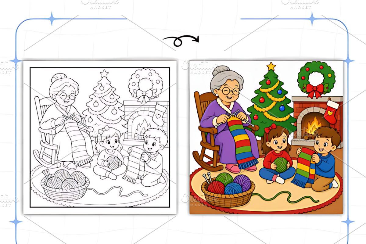 Christmas at Grandma’s Coloring, a Seasonal Illustration by Design Station (Photo 5 of 7)