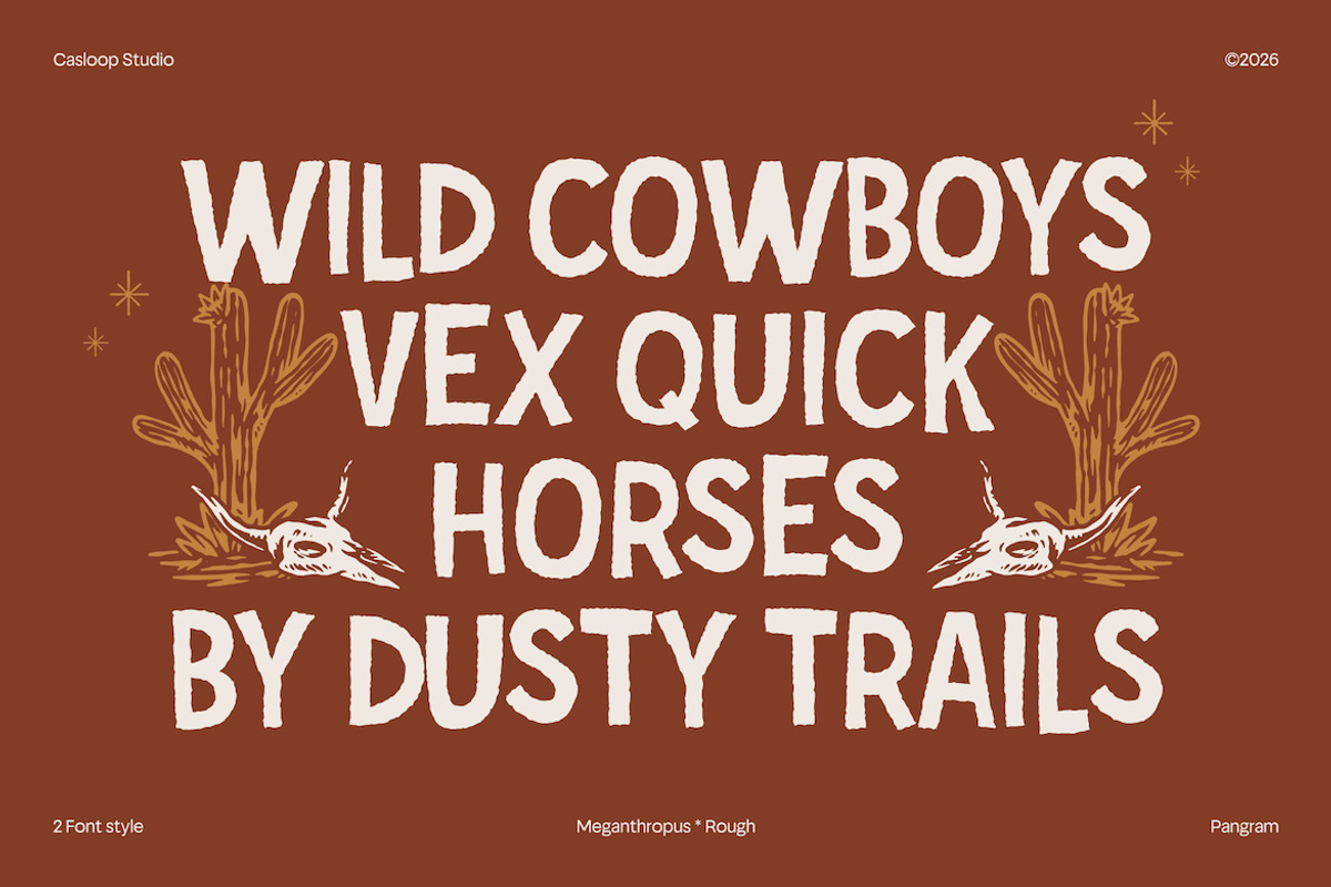 Meganthropus – Vintage Rough Display, a Sans Serif Font by Casloop Studio (Photo 7 of 10)