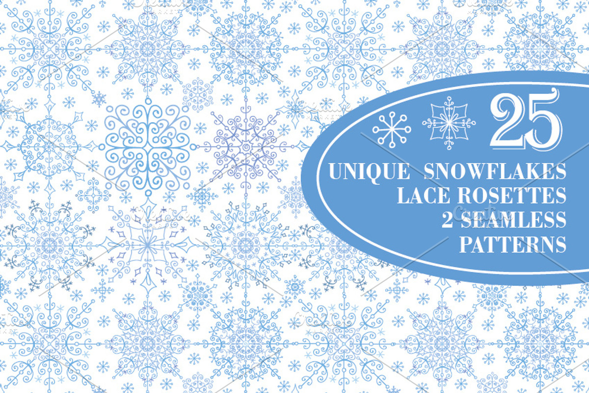 Snowflakes collection.Winter pattern, an Object Graphic by Tatianakost49 (Photo 1 of 5)