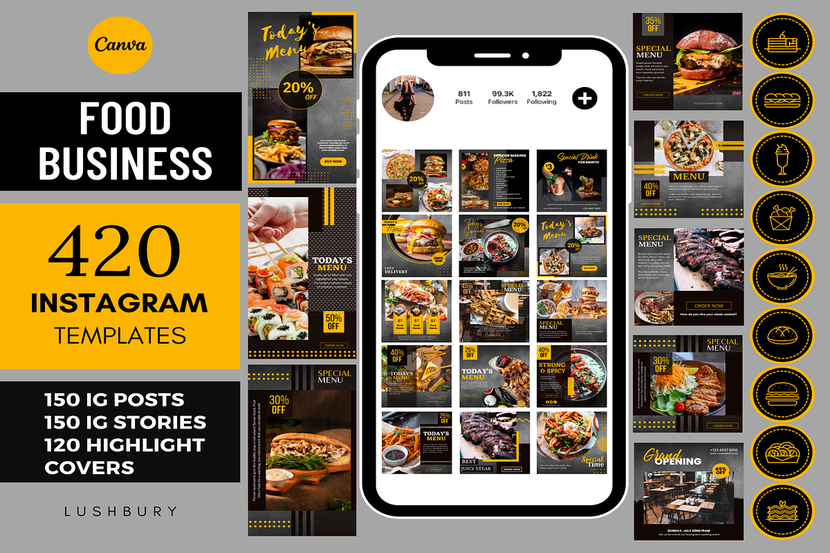 Animated Food Restaurant Templates, a Social Media Template by LushBury (Photo 1 of 8)