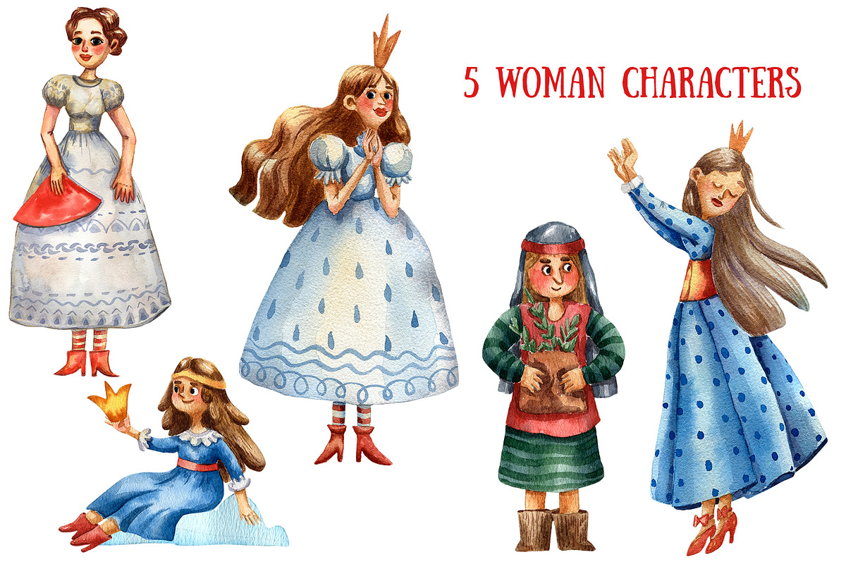 Old Fairy Tale - Watercolor Clip Art, an Animal Illustration by Mashamashastu (Photo 2 of 16)