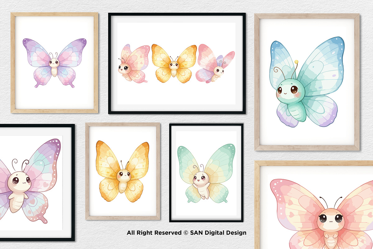 15 Bundle Watercolor Cute Butterfly, an Animal Illustration by Morspective (Photo 4 of 8)