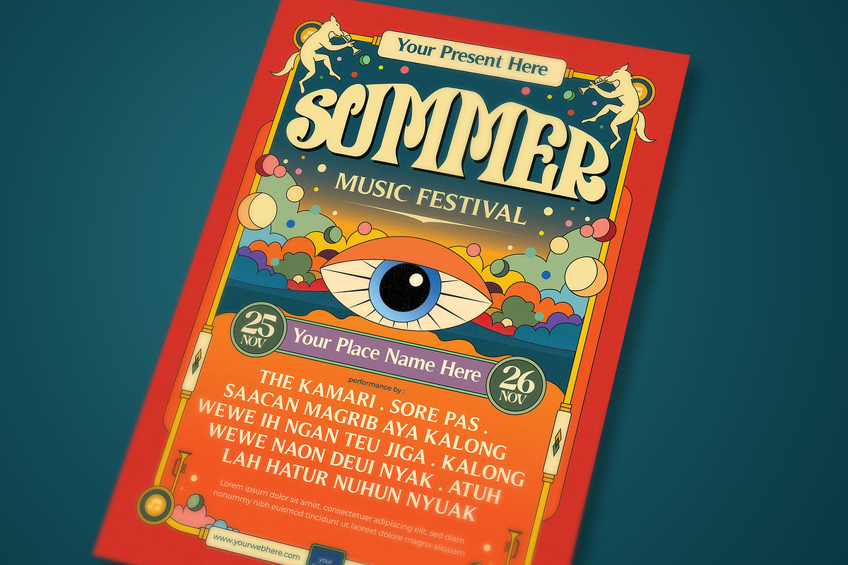 Summer Music Festival Flyer By rezam, a Flyer Template by megarez (Photo 3 of 3)