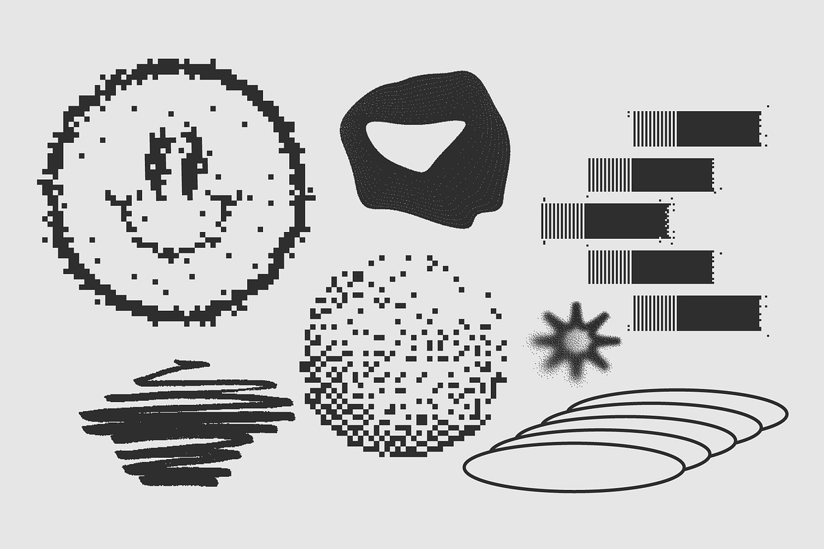 120 Vector Dither Textured Clip Arts, a Graphic by softulka (Photo 5 of 16)