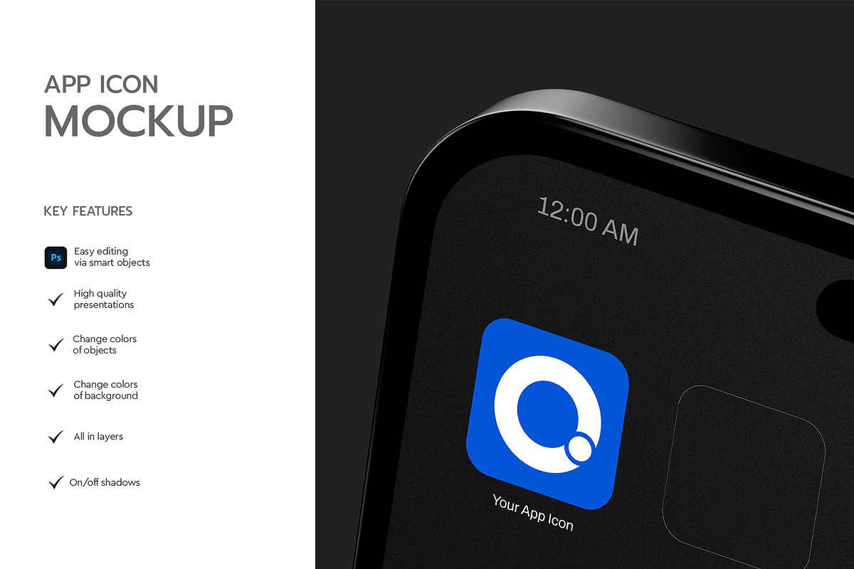 Minimal App Icon Mockup Template, a Mockup by graphypix (Photo 3 of 4)