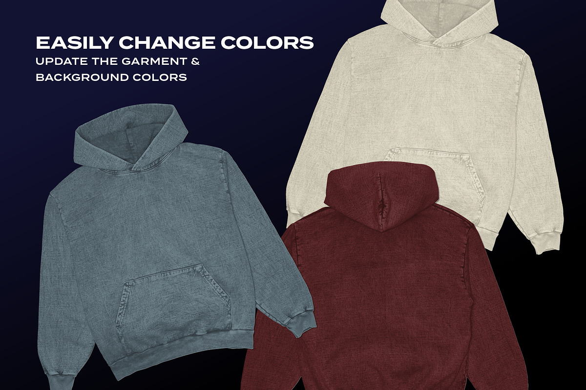 Vintage Oversized Retro Hoodie Mock, a Hoody Mockup by DESIGN SHTUFF (Photo 3 of 5)