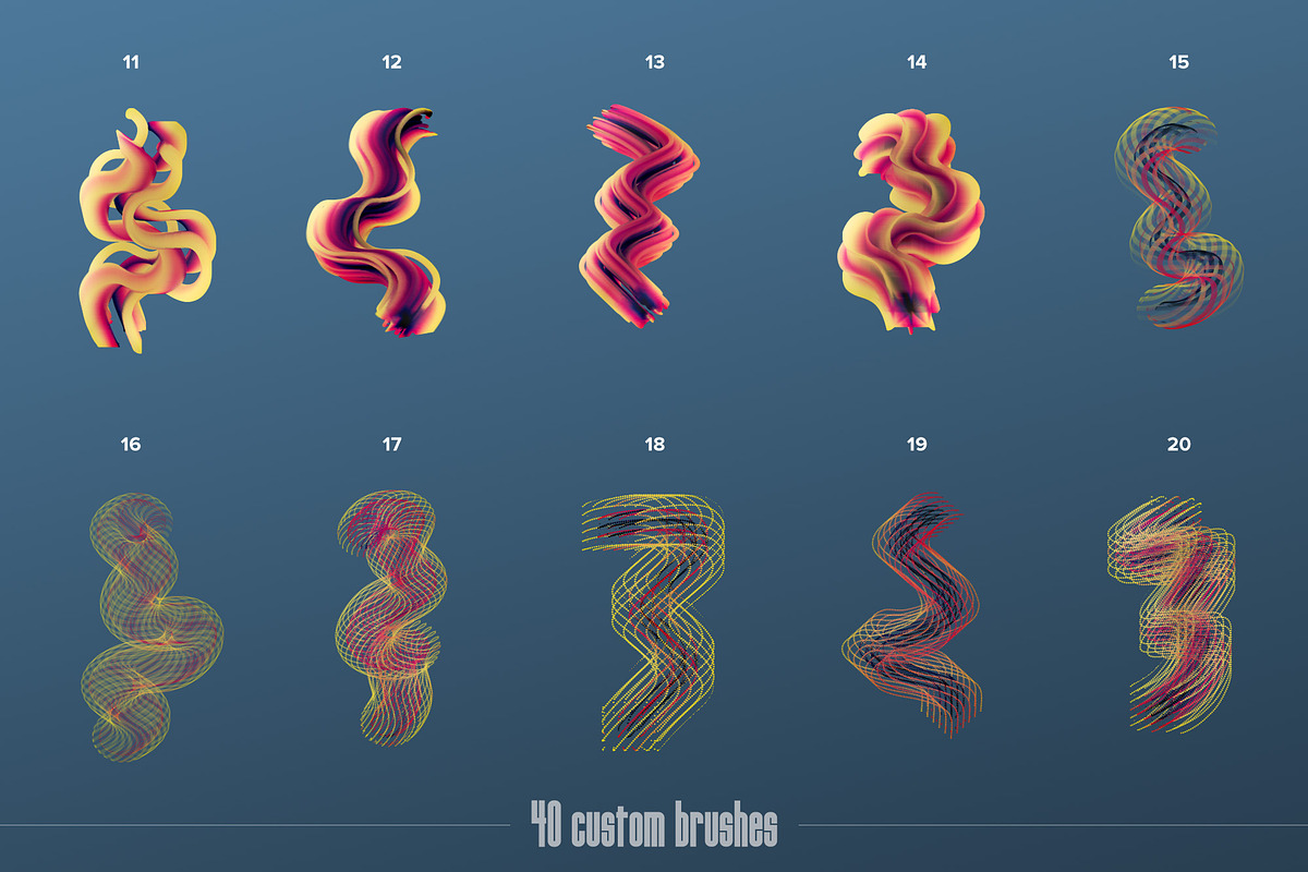 Gradial—Multicolor Photoshop Brushes, a Brush Add-On by Chroma Supply (Photo 9 of 20)