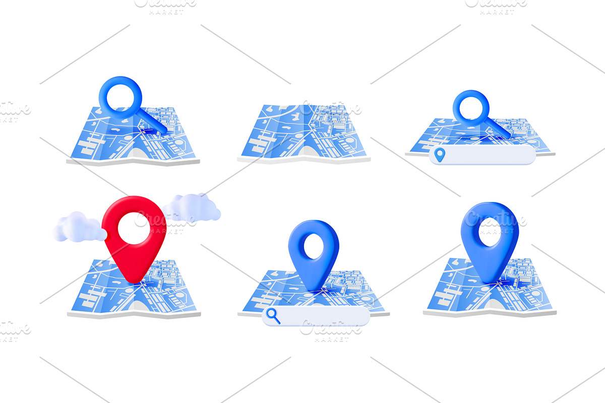 3d vector illustration set of folded, a Technology Illustration by Abscent