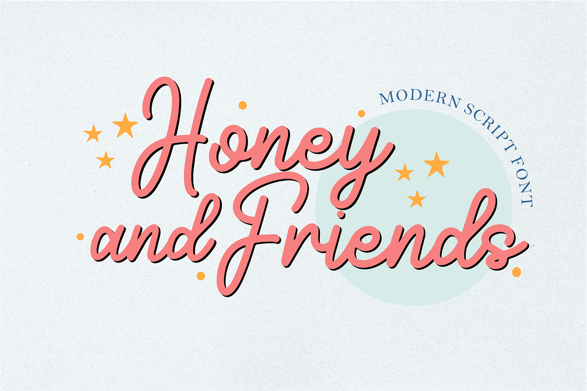 Honey and Friends | Fun Script, a Script Font by Forberas Club (Photo 1 of 8)