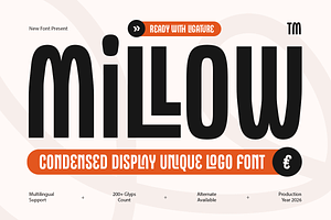 Millow - Condensed Unique Logo Font