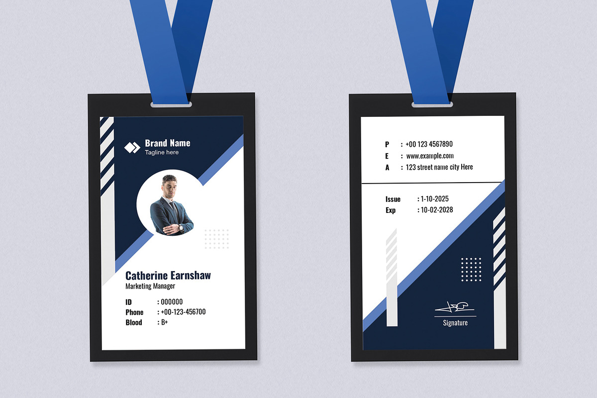 Professional Office ID Card Design preview 2