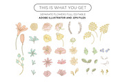 Spring Flowers . Vectors Ai, a Decorative Illustration by tomodachi studio (Thumbnail 3 of 5)