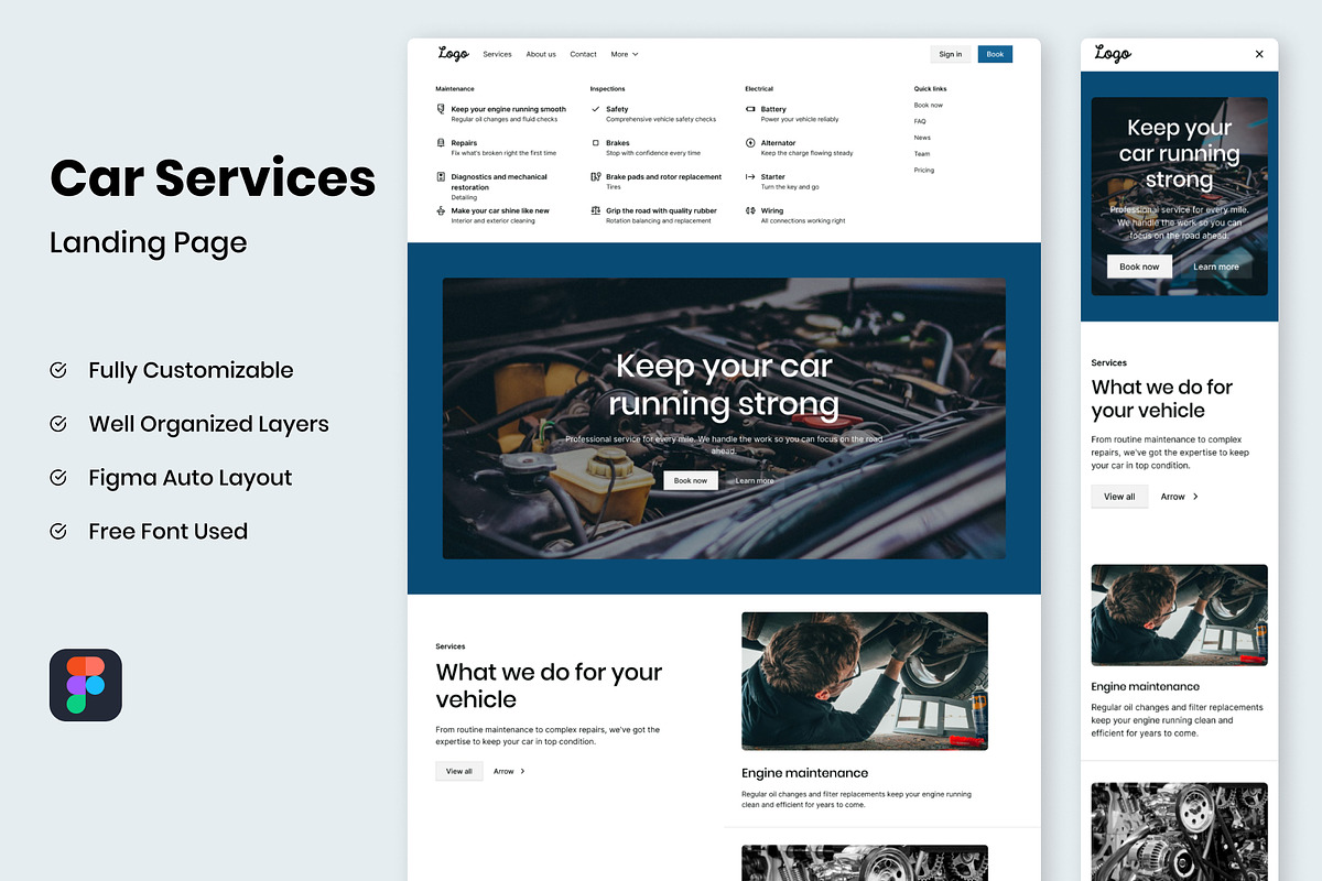 Car Service - Landing Page, a Websites & App Template by RPWDS (Photo 1 of 3)