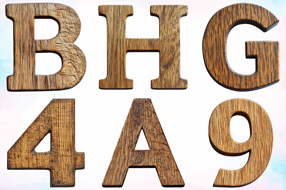 Watercolor Wooden Alphabet Clipart, an Illustration by Canvas Craft (Photo 4 of 5)