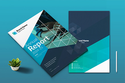 Annual Report Template Layout, a Brochure Template by PixarDesign99