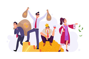 Rich people. successful happy, a Person Illustration by Onyx