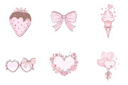 Coquette valentine clip art, an Illustration by CreationArt (Thumbnail 4 of 6)