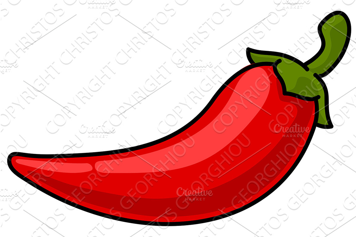 Red Chili Pepper Food Illustration, a Food Illustration by Christos Georghiou