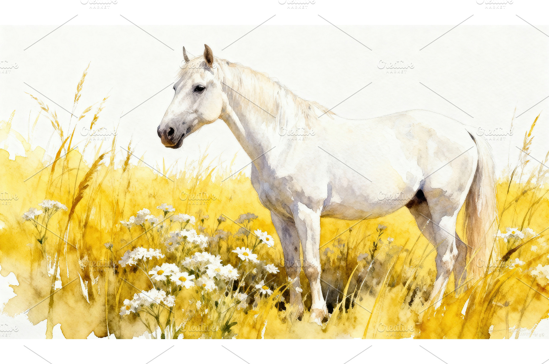 White horse standing in sunlit, an Animal Photo by tilialucida