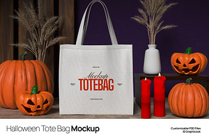 Halloween Tote Bag Mockup, a Product Mockup by graphicook