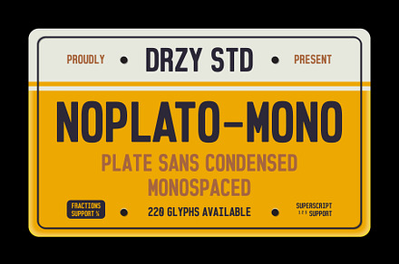 Noplato Mono - Condensed Monospaced, a Sans Serif Font by Drizy