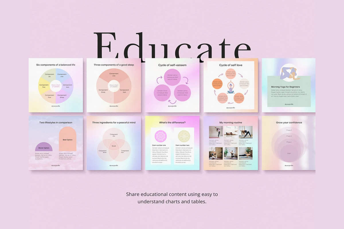 Instagram Bundle Templates: Gradient, a Templates & Theme by Sakura Digitals (Photo 3 of 9)