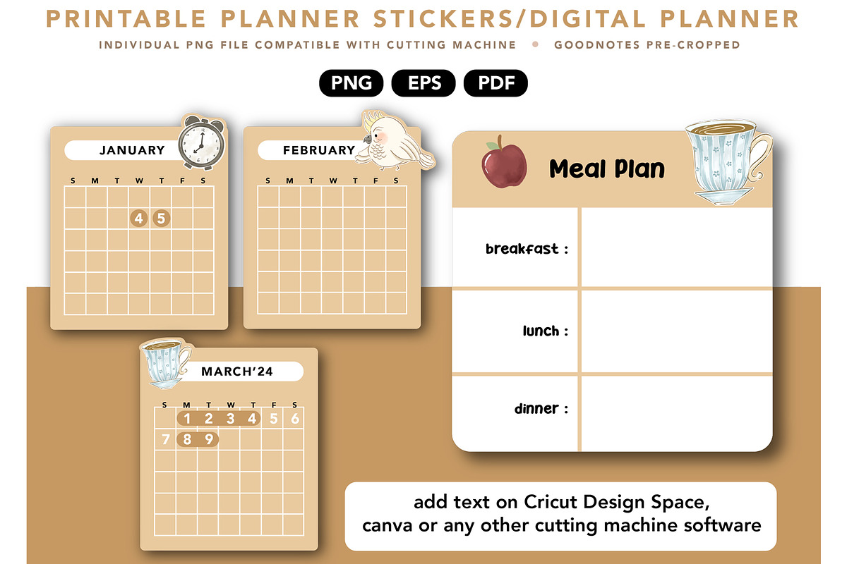 back to school PNG planner stickers, a Design Template by hanacrochetdesign (Photo 3 of 11)