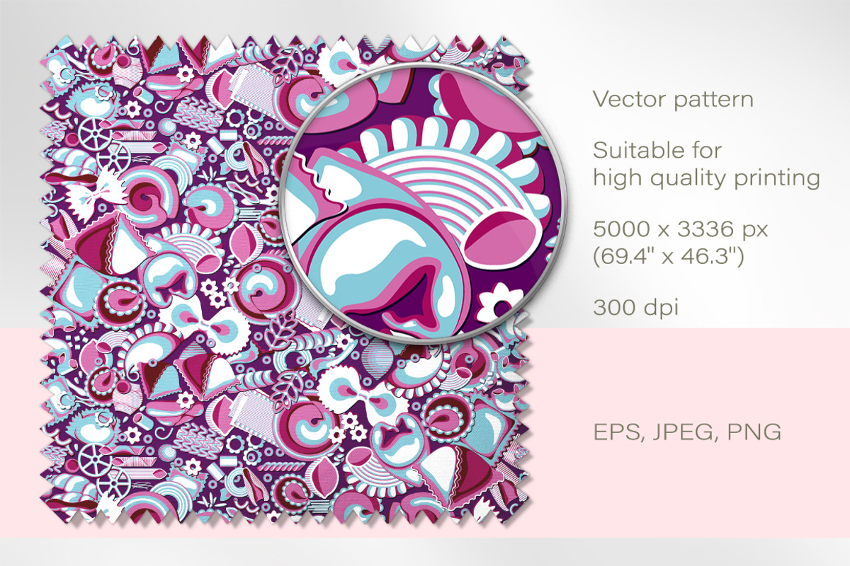 Seamless pattern of Italian pasta 4, a Pattern Graphic by Yummy (Photo 2 of 7)