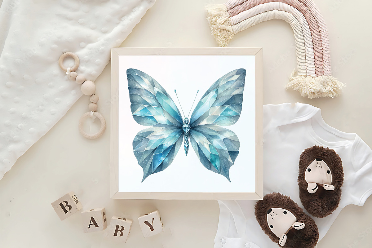 Cute Diamond Butterfly Clipart, an Illustration by CraftArtStudio (Photo 6 of 6)